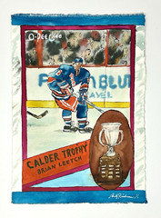 BRIAN LEETCH 1990 Calder Trophy Original Watercolor Painting 1/1 Andy Friedman