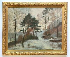Victor-Alexandre Humbert Garnier -Impressionist Winter Landscape -circa 1899