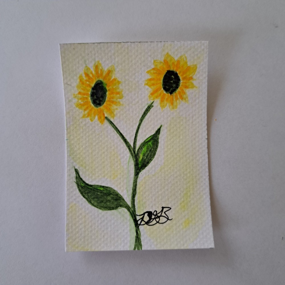 ACEO Original Flower Yellow Sunflowers