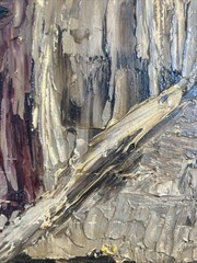 Vintage Original Oil Painting Cityscape Skyscraper Architecture NYC Signed 1962