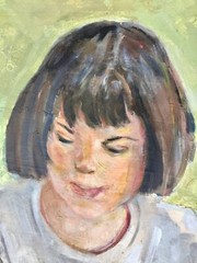 Helena Krause Beacham, American 1900-1994, WPA artist, New Hope, Modernist, Girl