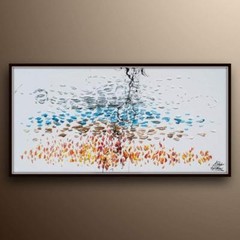 67″ Painting four elements – Fire, air, water, earth, original handmade painting