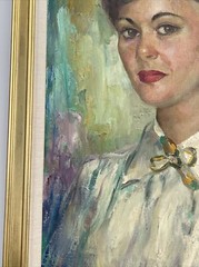 ARNOLD HOFFMAN PAINTING ANTIQUE NEW YORK Pretty Woman Oil LISTED FAMOUS 1940’S