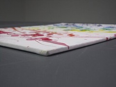 Rainbow Pink Red Orange Yellow Green Blue Purple Splatter Painting 9″x12″ Canvas