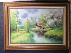 California artist, signed Georgeann, Landscape with mountain