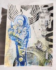 9 inch x 12 inch – Sci-fi Mixed-Media Drawing – NO FRAME by A. Avila