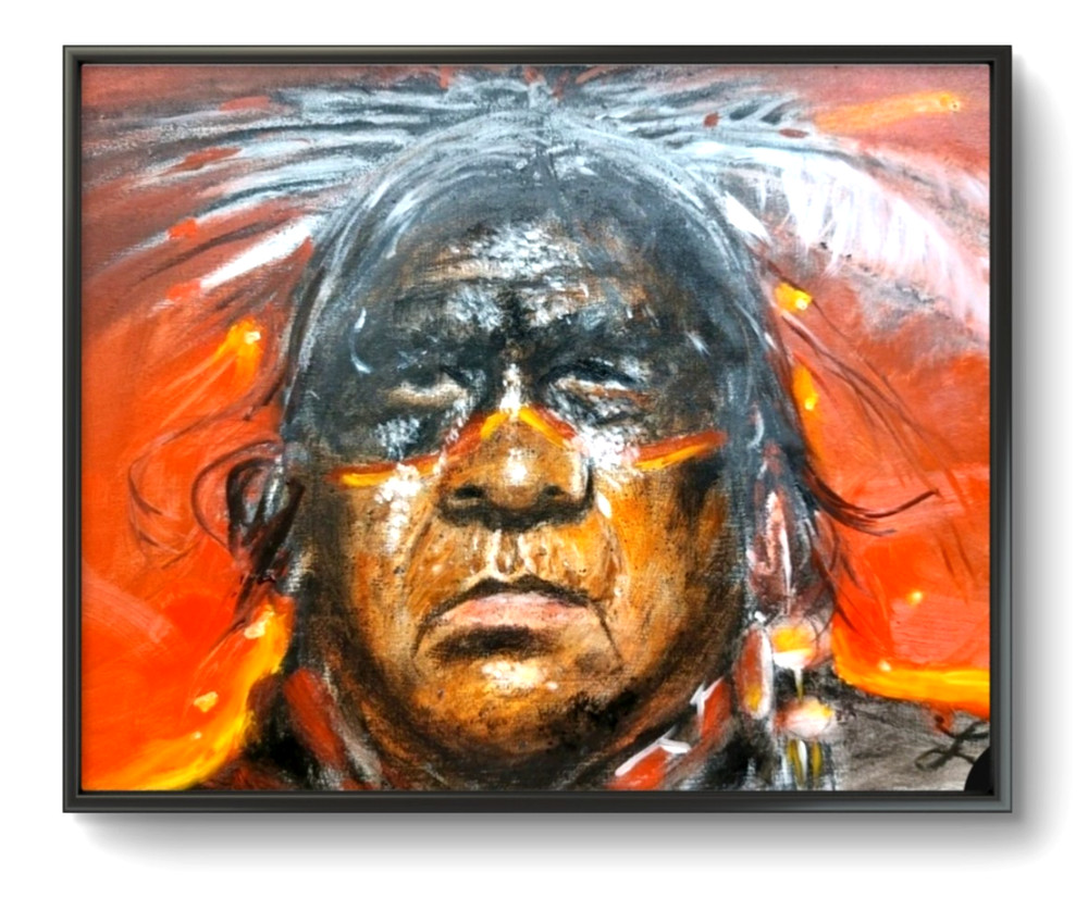 LOVELESS – „ANCESTRAL STRENGTH“ Oil on Hardboard 12 X 9 Art Realistic