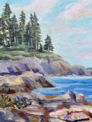 Original Seascape Acrylic Painting Seaside Landscape 11×14 Coastal Wall Decor
