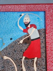 Jim Gary Phillips Outsider Folk Art DAVID AND GOLIATH / Original / Signed
