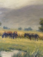 Steve McGinty Original Oil on Board Signed Utah Horses Landscape Painting 2008