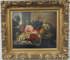 Vintage Hand Painted Oil Painting Original Signed Framed Art Fruit Still Life