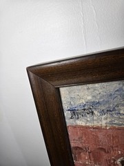 Vtg Original Oil Painting Mid Century Architectural City Impressionism