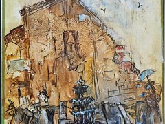 ORIGINAL MIXED MEDIA PAINTING by JAMES HOUPT (1935-2022, PORT ORANGE ~ FLORIDA)