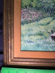 Rare Paul Bruyere Painting „Fantasie“ 1969 Palm Beach Art Show A French Garden