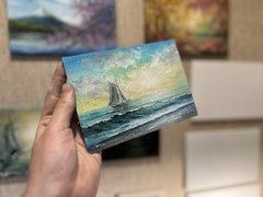 Original Sailboat Oil Painting, Seascape Wall Art, Ocean Wave Painting Nautical