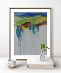MONA VIVAR 12×9 Abstract Expressionism Painting – Contemporary Home Art