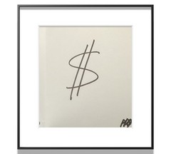 PDQ Artist Original Art Money Sign Abstraction Realistic Marker Ink 4×6 Drawing