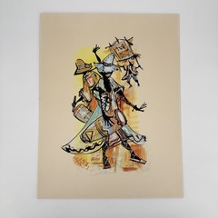 Elena Castellanos Signed Gaucho Mixed Media on Paper 25.5×19.5