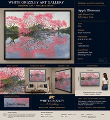 David Harry „Apple Blossoms“ OOAK Signed Framed Acrylic Canvas 40×32 2016