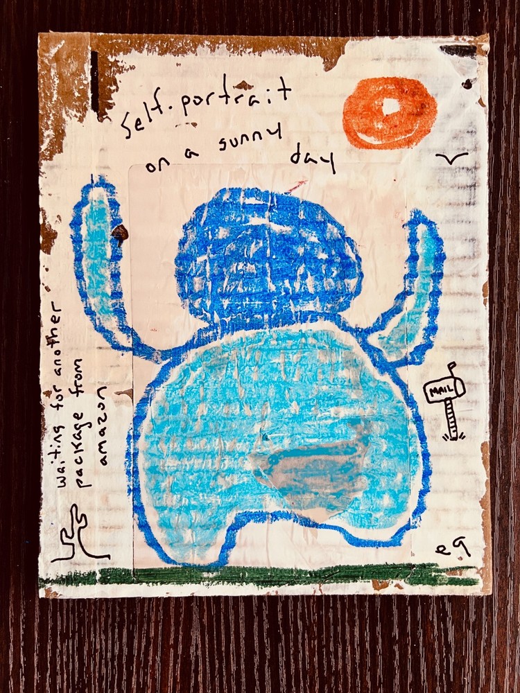 e9Art ’self-portrait on a sunny day – waiting for another package from amazon‘