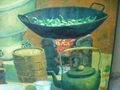 A Still life China or Japan Asian Kitchen Painting from New Mexico by A Horton
