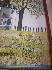 Vintage H Hargrove Signed Canvas Oil Painting Old Homestead Americana Framed
