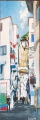 Original Painting, „Amalfi, Italy“, Acrylic on Canvas. 4″x12″ , by C. Pecharka