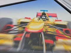 Formula 1 Inspired Painting. Acrylic On Canvas Framed Art. 21.5in. X 19.5in.