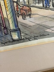 Pair Vintage Franz Weiss Watercolor Signed Royal Street Vieux Carre New Orleans