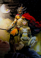 FRANK FRAZETTA REPRO FIGHTING MAN MASTERMIND MARS SIGNED! MINT! 11X17 SPLASH!
