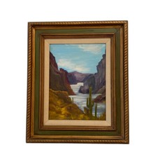 Painting Apache Lake Desert Landscape Arizona Phoenix Apache Junction Saguaro