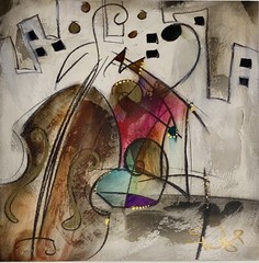 Eric Waugh „FIESTA” Original Acrylic On Paper. 16” X 16” Signed By The Artist