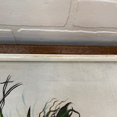 VTG Framed Painting Art Nucum Butterfly Flowers Nature 21×27 Cottage Core READ