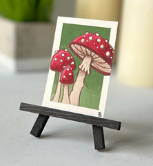 ACEO original art “Mushrooms” Signed Shara Braithwaite Shara studio painting