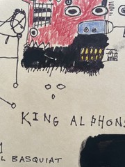2 X Jean Michel Basquiat Original Painting Drawings Graffiti Street Art NYC F66