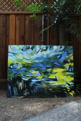 LARGE MODERN ABSTRACT ORIGINAL OIL PAINTING – 47 in x 60 in
