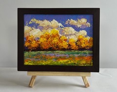 Oil Painting Sunset Colors Of Autumn Nature V. Zadorozhnya Original nAAA4620