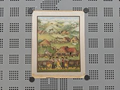 Authentic Signed Swiss Art Boys & Girls Cows Mountains Painting Print