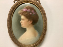 Louis Knoeller German Artist 1840-1914 Oil/Porcelain Dresden 1907