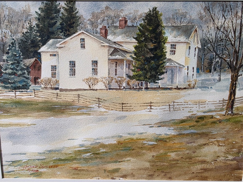 Hudson Ohio Listed Hilary H. Sheeter 1930-2018 Original Watercolor Mansion House