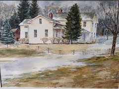 Hudson Ohio Listed Hilary H. Sheeter 1930-2018 Original Watercolor Mansion House