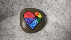Hand Painted Rock / Stone – pride rocks – lgbtqia+ – rainbow heart – celebration