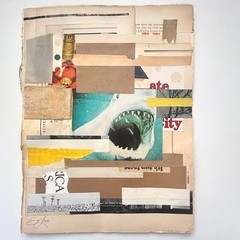 Original Mixed Media Modern Art Collage „Ferronière“ 10×13.25″ Signed