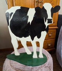 Woody Jackson Rare Original signature „Rubin’s Cow on green pasture“ Cut out