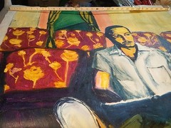Original Acrylic Painting of Tennessee Williams, 1984 Signed Rick Richard Lewis