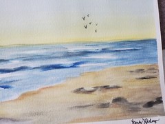 Original Watercolor Painting Ocean Landscape 12″×9″ Realistic