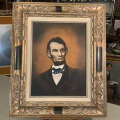 ORIGINAL OIL ON BOARD PAINTING BY WILLIAM H SCOTT- ABRAHAM LINCOLN