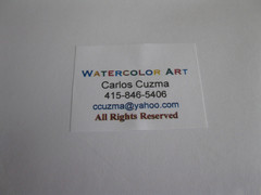 Carlos Cuzma Art Watercolor Print signed Golden Gate Bridge OS