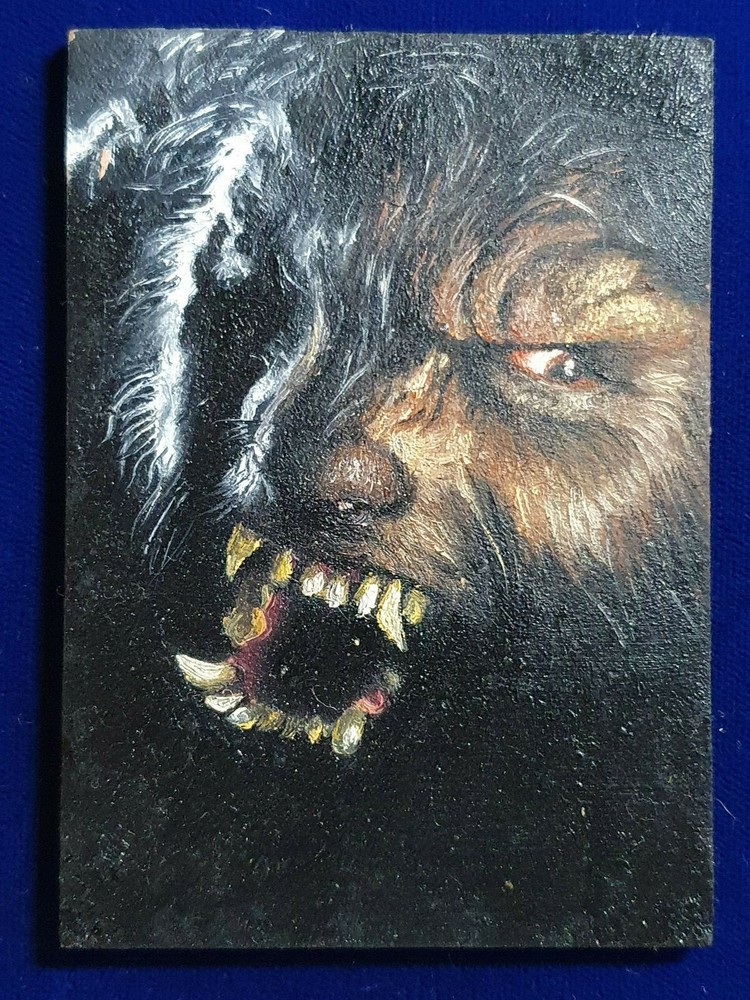 ACEO Original Painting: David Coalburn WEREWOLF HORROR AWESOME!
