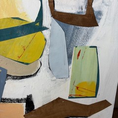 Beto Mejia Original Modern Abstract Expressionist Art Painting Collage